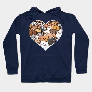 Heart of Whiskers: Kittens Forming a Heart Design Hoodie